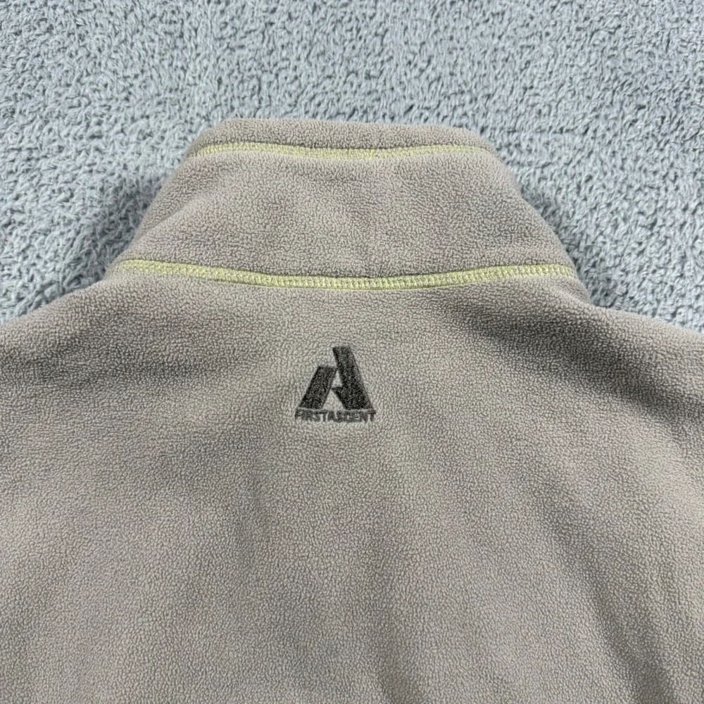 Eddie Bauer First Ascent Mens Large Gray Fleece‎ Full Zip Vest Hiking Outdoor